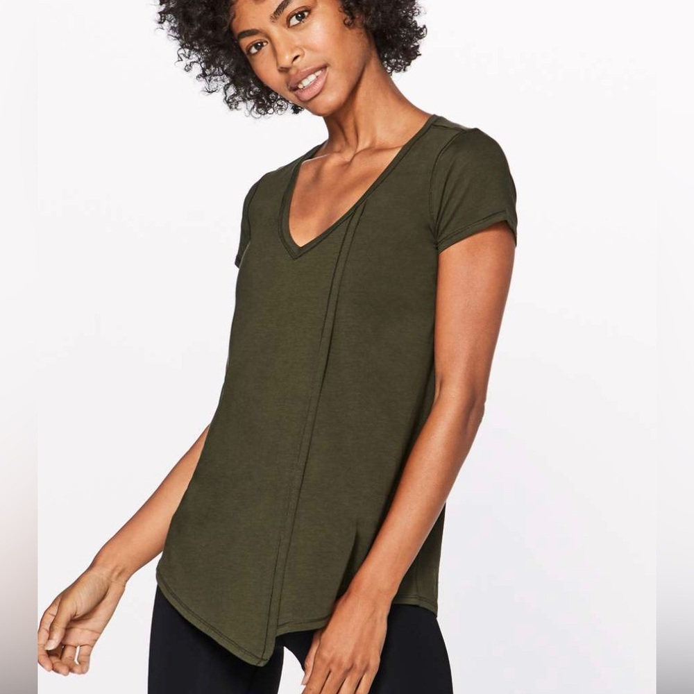 Lululemon Not A Problem S Dark Olive Fall Whimsygoth Casual Athletic Tee